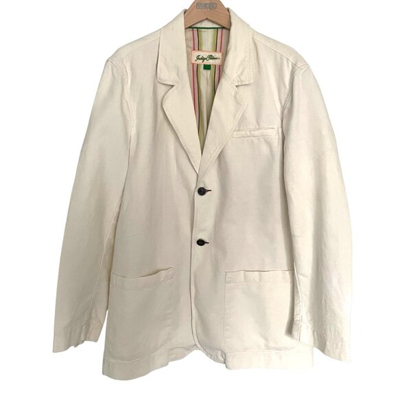 Men's Cotton/Linen Blend Sports Jacket Indigo Palms by Tommy Bahama - Picture 1 of 17